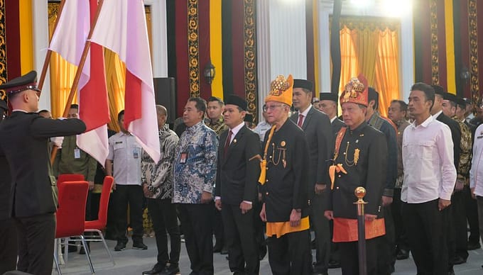 Wagub dan Sekda Aceh Saksikan Penganugerahan Gelar Kehormatan untuk Tito Karnavian dari Wali Nanggroe