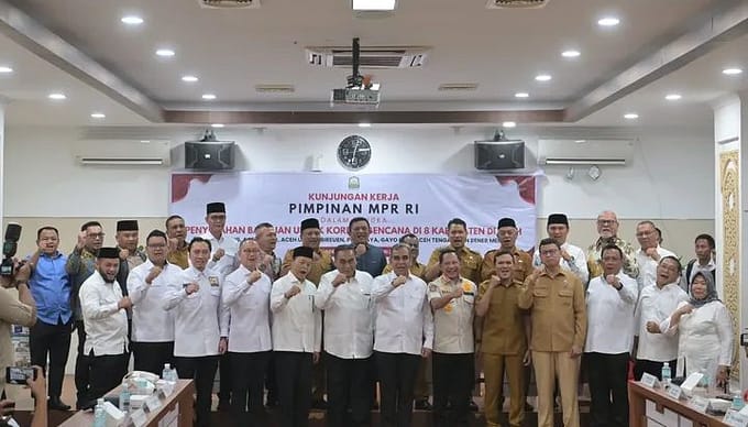 Pemkab Bener Meriah Terima Bantuan Untuk Korban Bencana Alam Dari MPR RI