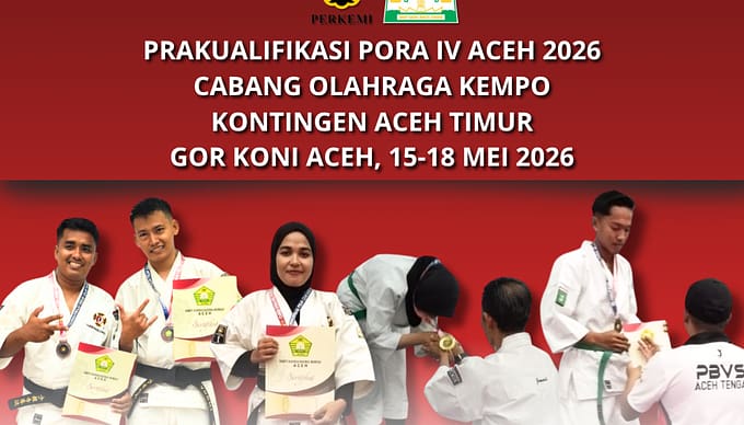 Sabet 5 Medali, 13 Nomor Kontingen Kempo Aceh Timur Segel Tiket PORA XV Di Aceh Jaya