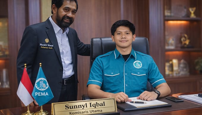 Gubernur Aceh Mualem Resmi Tunjuk Anaknya Sunnyl Iqbal Jadi Komisaris Utama PT. Pema Global Energi